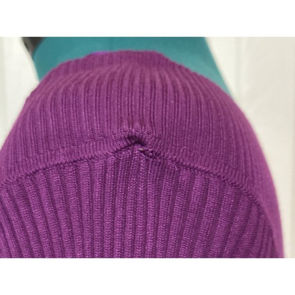 Candie's Purple Portrait Neckline Stretch Sweater Rayon Blend Junior Size M NWT - Picture 5 of 16